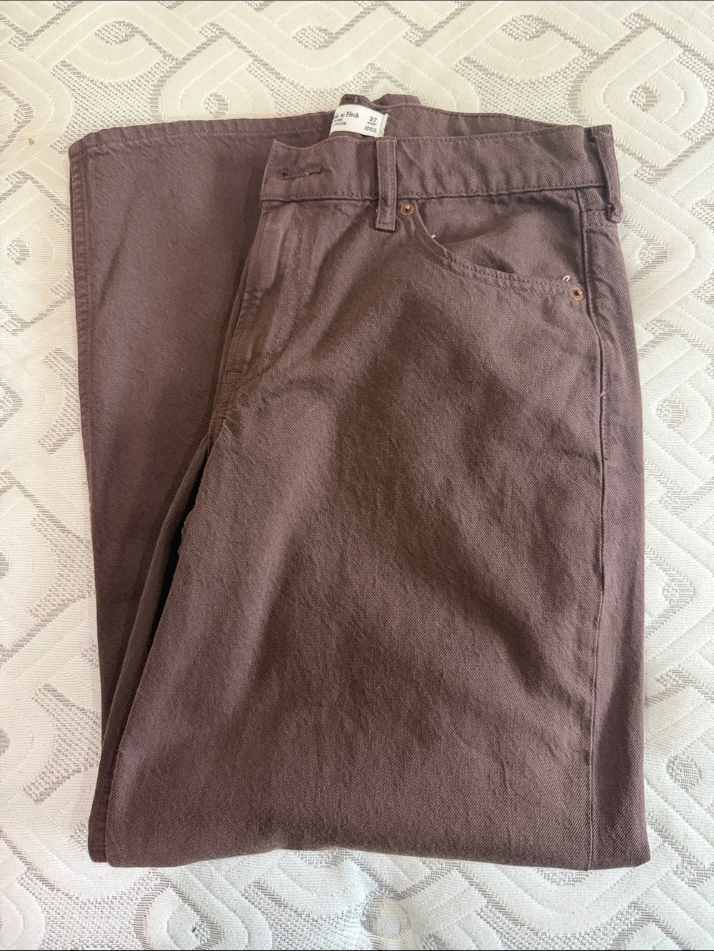 Women's  Abercrombie Brown Jeans Low Rise Ultra Loose